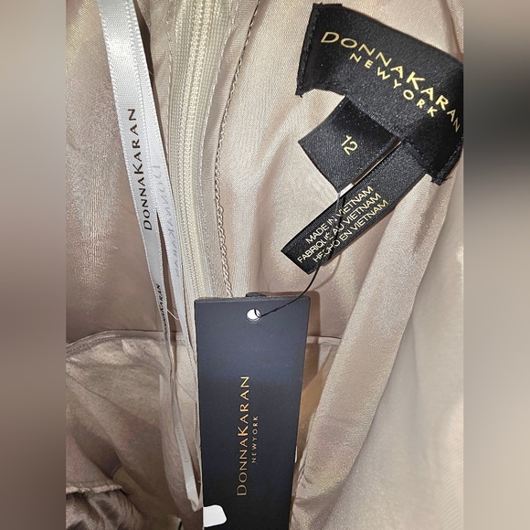 NWT Donna Karan Linen Cream Halter Dress - Picture 2 of 4